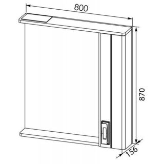 Зеркальный шкаф с подсветкой Aquanet Паллада 175316 80 см слоновая кость